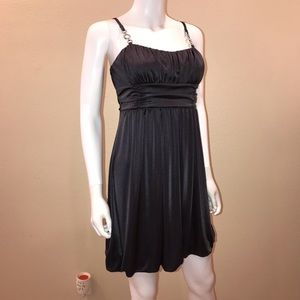 BCX Formal Mini Dress Size M Dark Grey Sleeveless Balloon Hemline